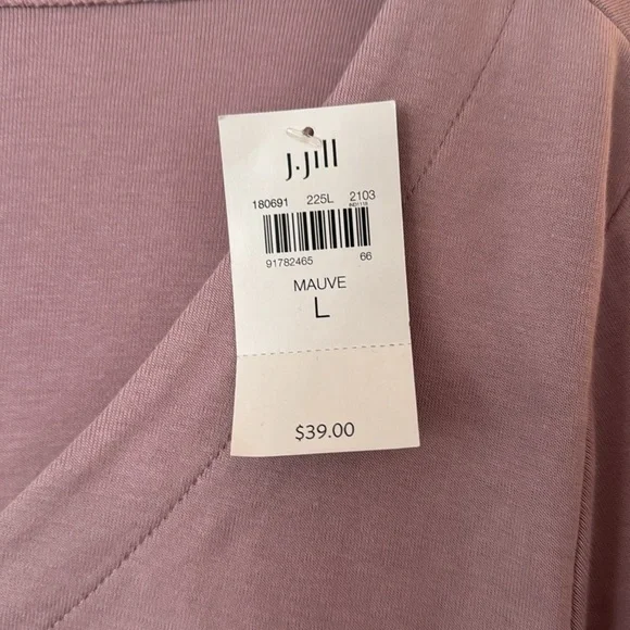 JJill 100% Pima Cotton Mauve Color 3/4 Sleeve, Top — Large - Picture 3 of 5